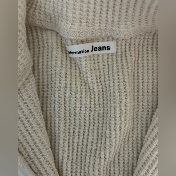 Reformation ivory Yale waffle set size large zip top size medium short - Picture 4 of 6